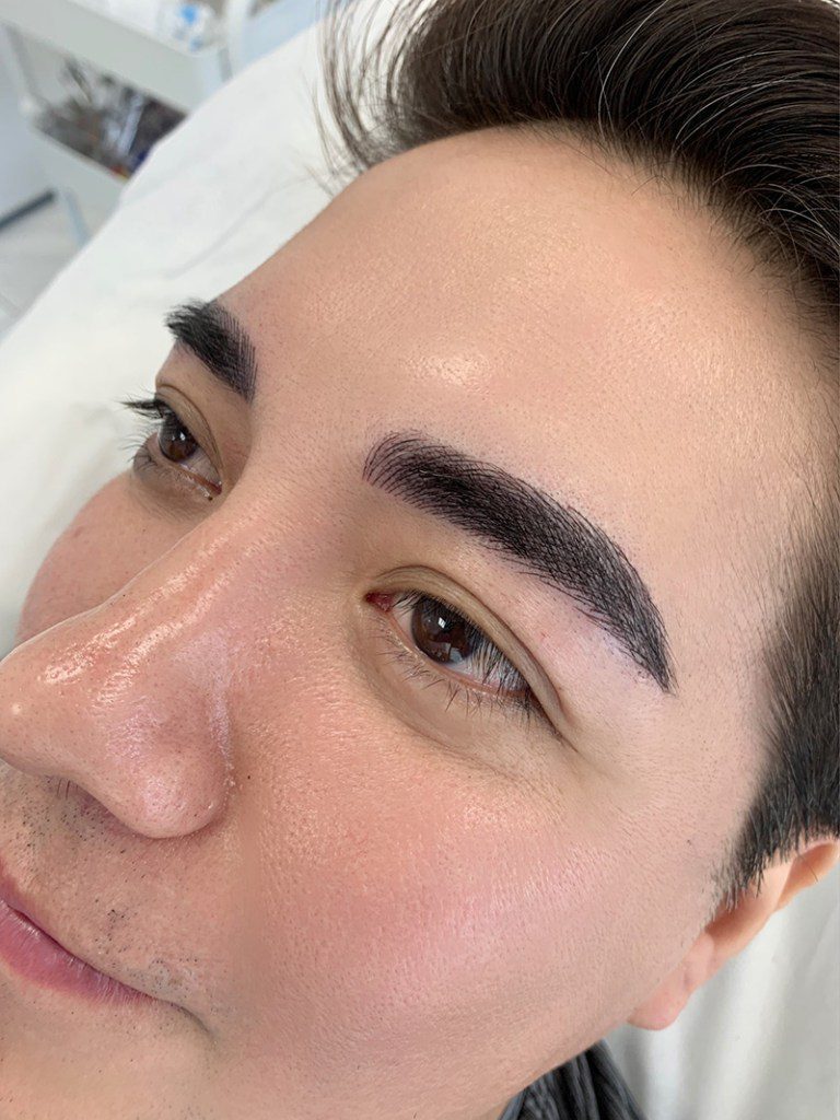 after mens eyebrow microblading