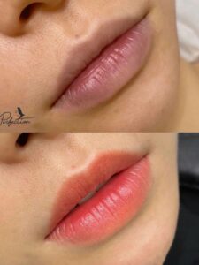 permanent lip blushing